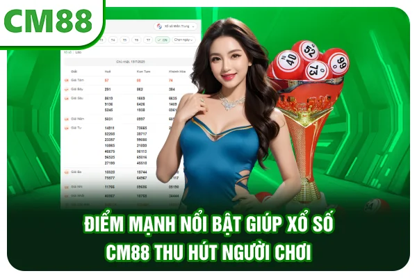 Điểm mạnh nổi bật giúp xổ số CM88 thu hút người chơi